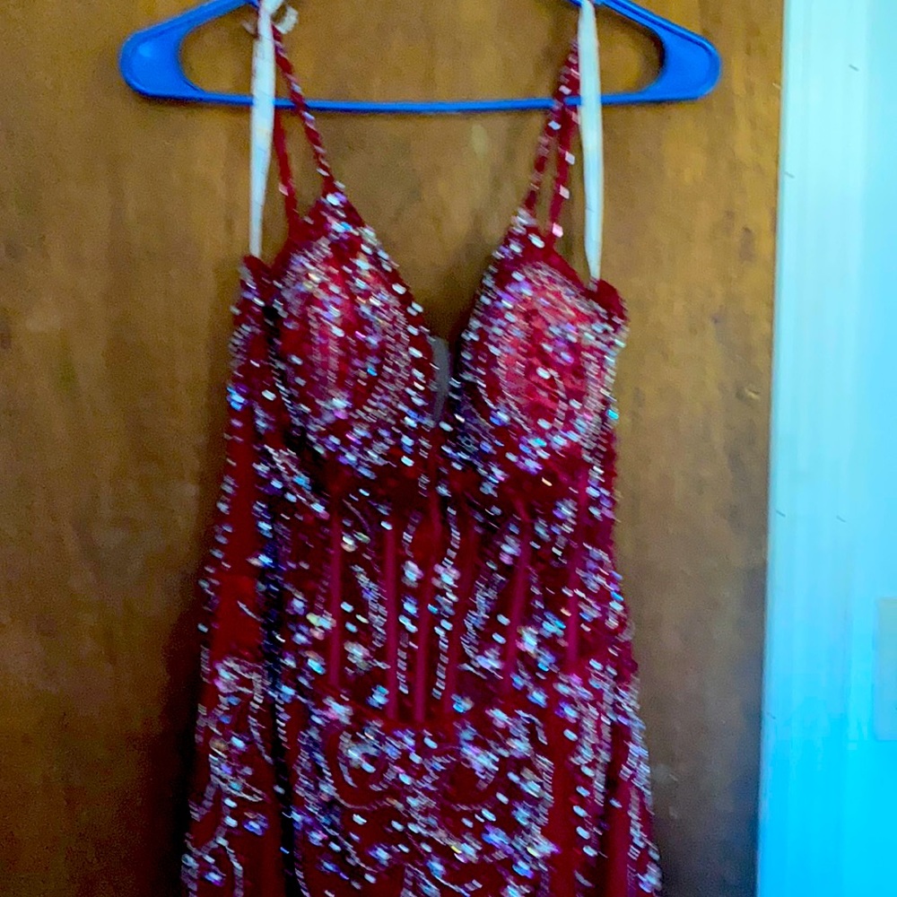 Jovvani red gown